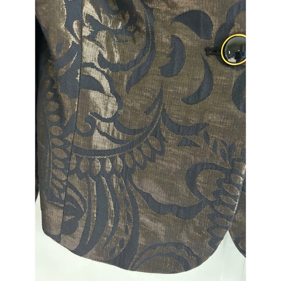 Vintage Covington Textured Ladies Blazer Size M Medium Black and Brown - Picture 2 of 3